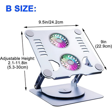 360 Rotating Laptop Stand for Desk with Adjustable Angle